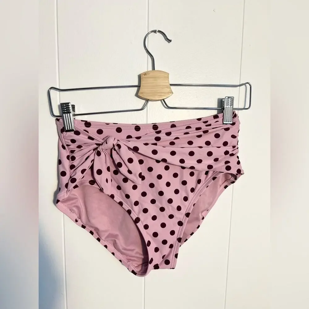 Kate Spade bikini SET lia pink polka dot high waist retro